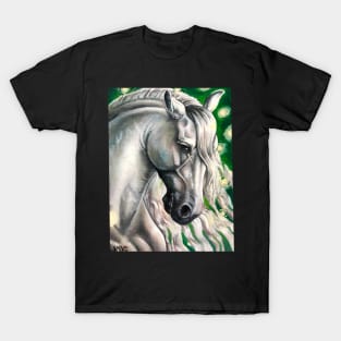 White Stallion Oil Painting T-Shirt